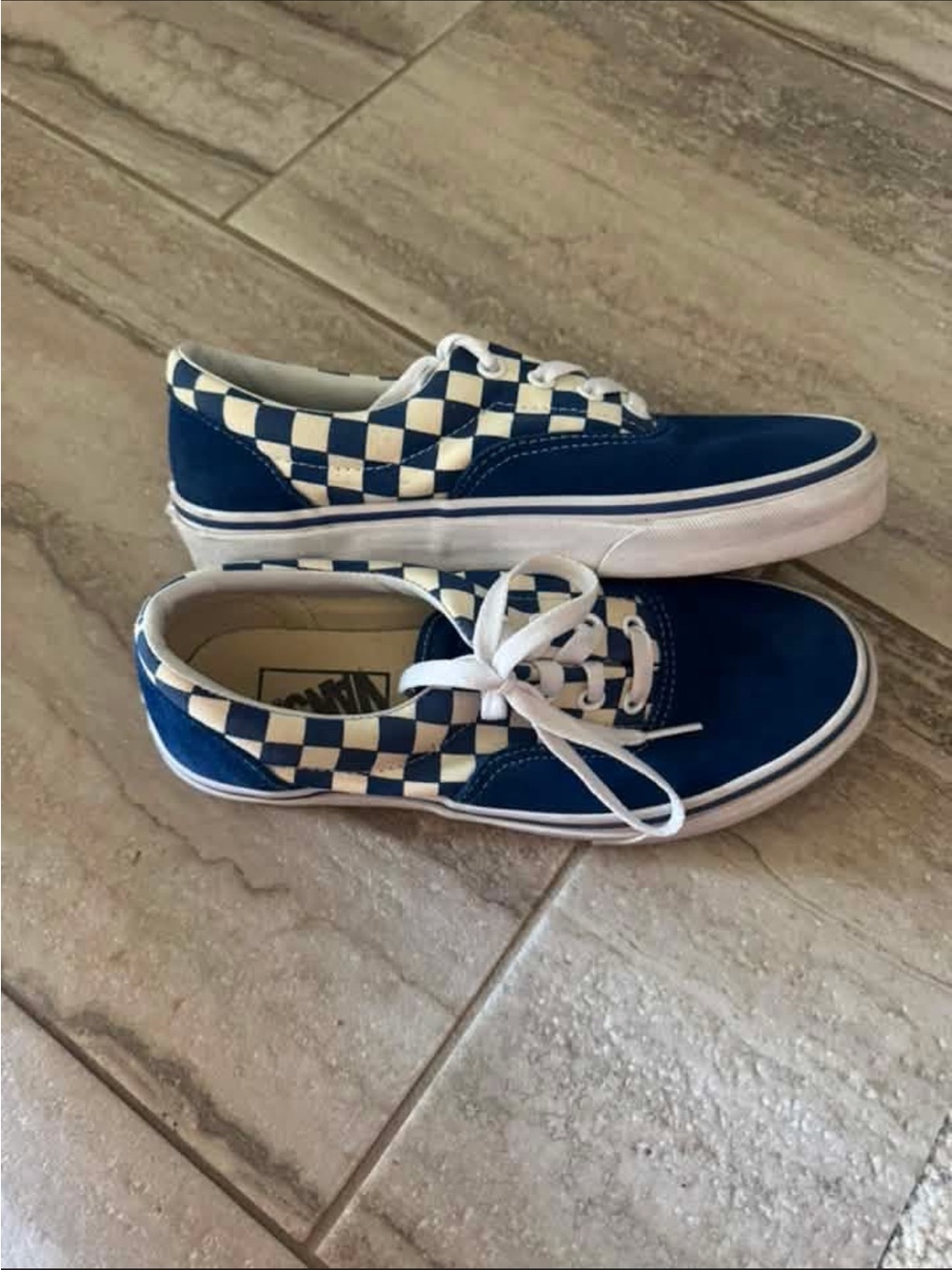 Blue Checkerboard Low-Top Casual Sneakers - Vans